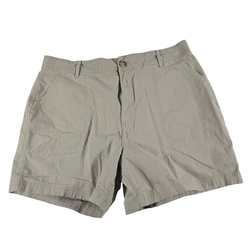 Eddie Bauer Womens Khaki Tan Ripstop Utility Shorts Size 14 1849046